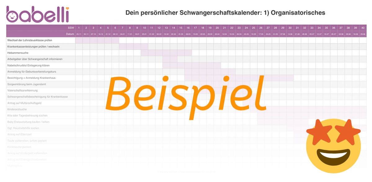 So sieht der Schwangerschaftskalender aus