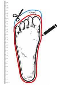 Schuhgrößen Schablone