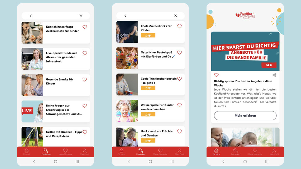 So sieht die FamilienMomente-App aus